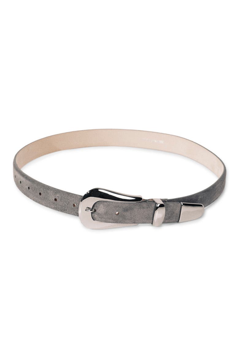 Colette Suede Belt, Main, color, FOG SUEDE/ SILVER