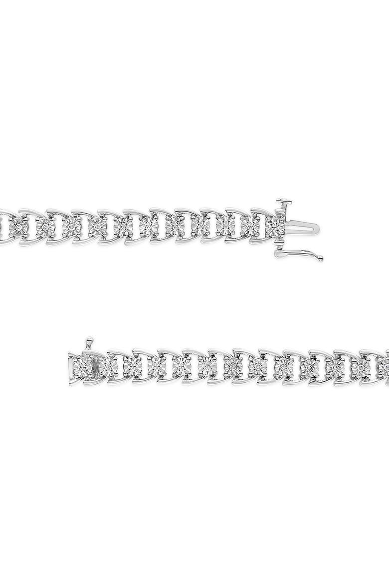 Silver 1/4 Cttw Diamond Composite Linked Composite Line Bracelet, Alternate, color, White