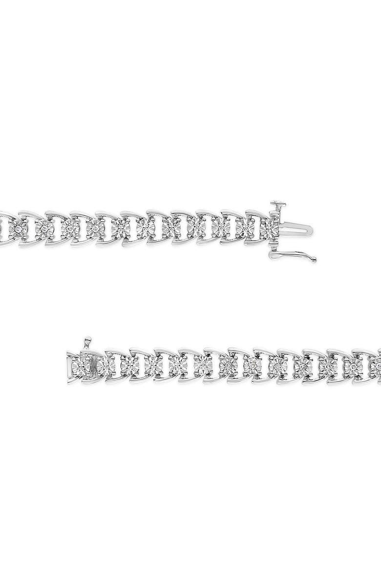 Haus of Brilliance Silver 1/4 Cttw Diamond Composite Linked Composite Line Bracelet, Alternate, color, White