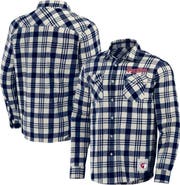 Darius Rucker Collection by Fanatics Men's Darius Rucker Collection by Fanatics Navy Cleveland Guardians Plaid Flannel Button-Up Shirt
