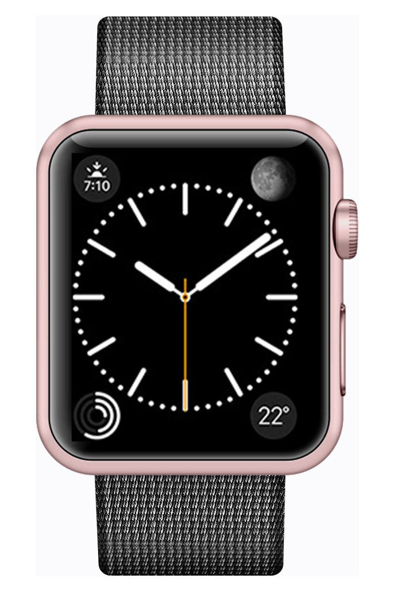 Nylon Apple Watch Strap, 38mm, Main, color, BLACK