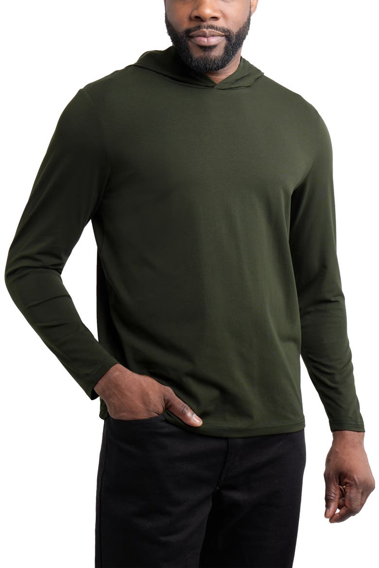 Long Sleeve Hooded T-Shirt, Alternate, color, OLIVE