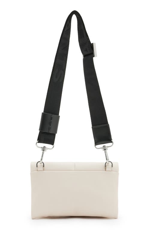 Allsaints Ezra Logo Strap Leather Crossbody Bag In White