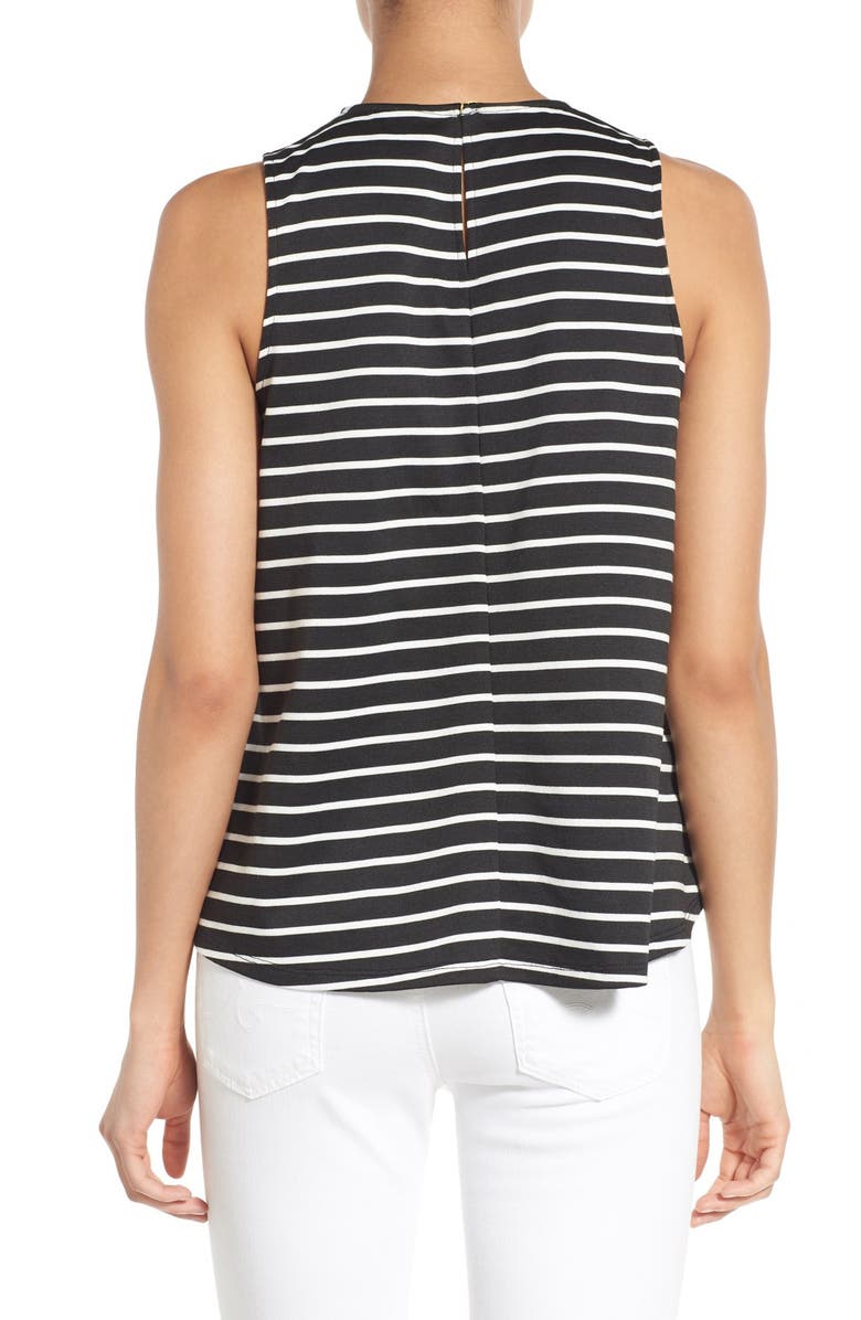 Bobeau Stripe Sleeveless Swing Top, Alternate, color,