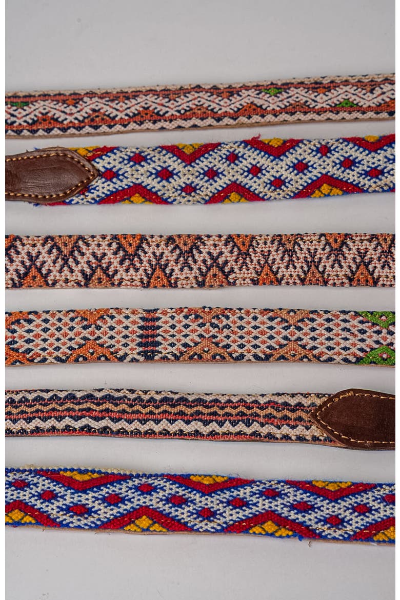 Moroccan Kilim Dog Collar and Leash, Alternate, color, Brown