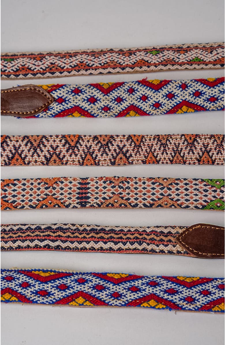 Verve Culture Moroccan Kilim Dog Collar and Leash, Alternate, color, Brown