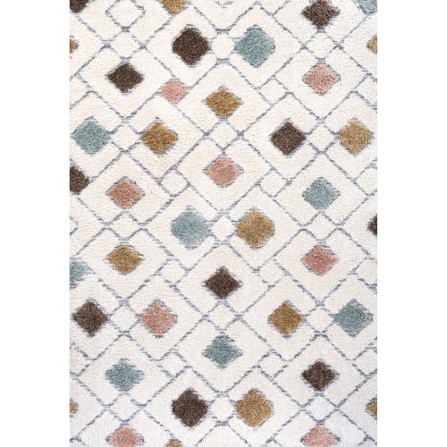 Jonathan Y Astrid Retro Trellis High-low Area Rug In Multi/cream