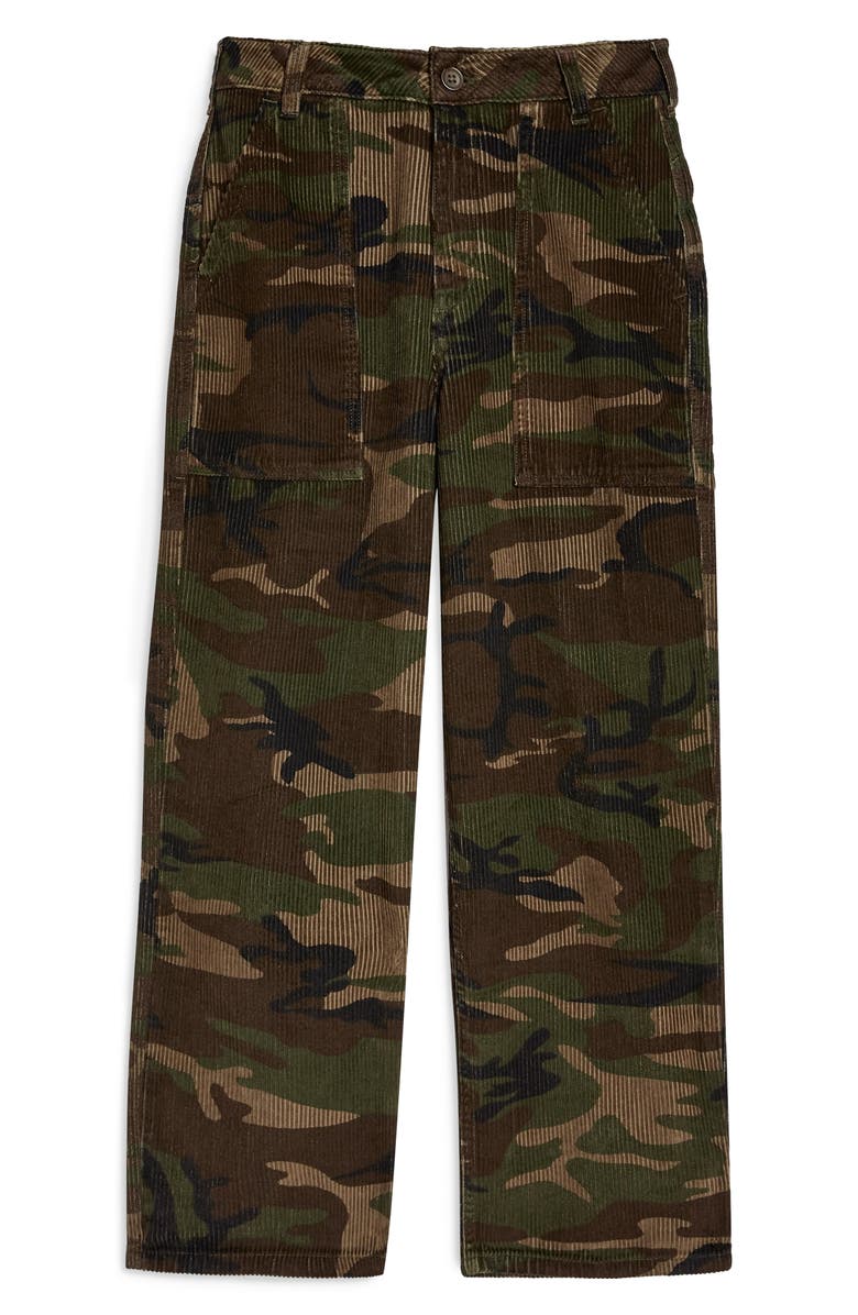 Topshop Sonny Camouflage Corduroy Trousers, Alternate, color, 