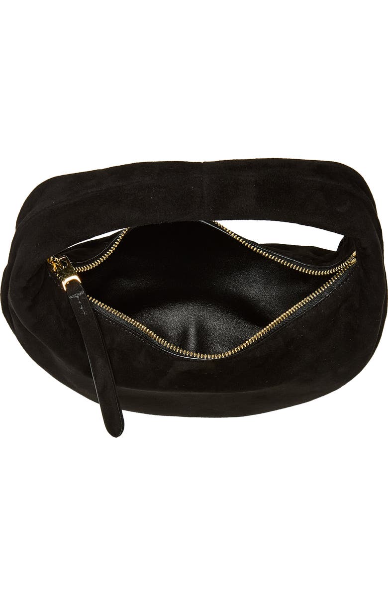 Khaite Mini Olivia Suede Hobo Bag, Alternate, color, Black