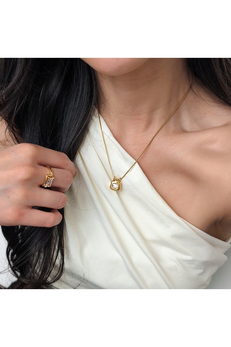 Ivery CZ Pendant Necklace, Alternate, color, Gold