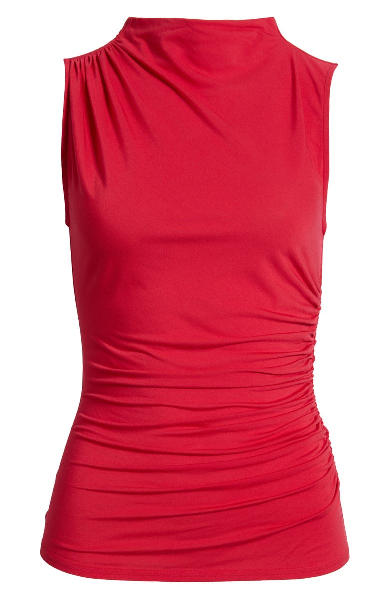 Rails Christen Ruched Mock Neck Top, Alternate, color, Crimson