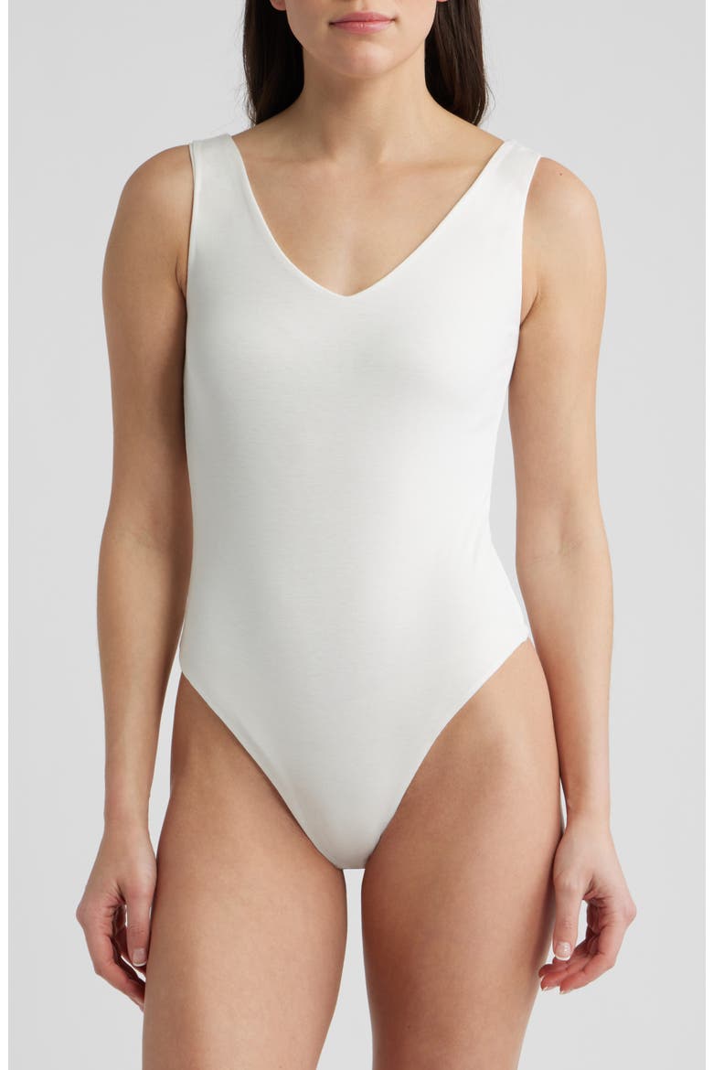 V-Neck Bodysuit, Alternate, color, BRIGHT WHITE