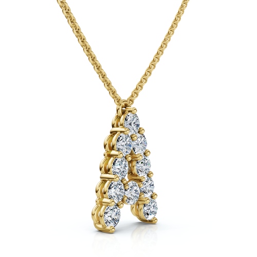 Bliss Diamond 1ct Diamond Initial "a" Pendant 14k Gold 18" Necklace Lab Grown 5/8" Tall In Gold