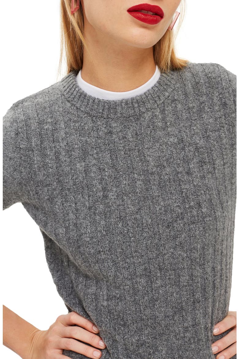 Rib Sweater, Alternate, color, CHARCOAL