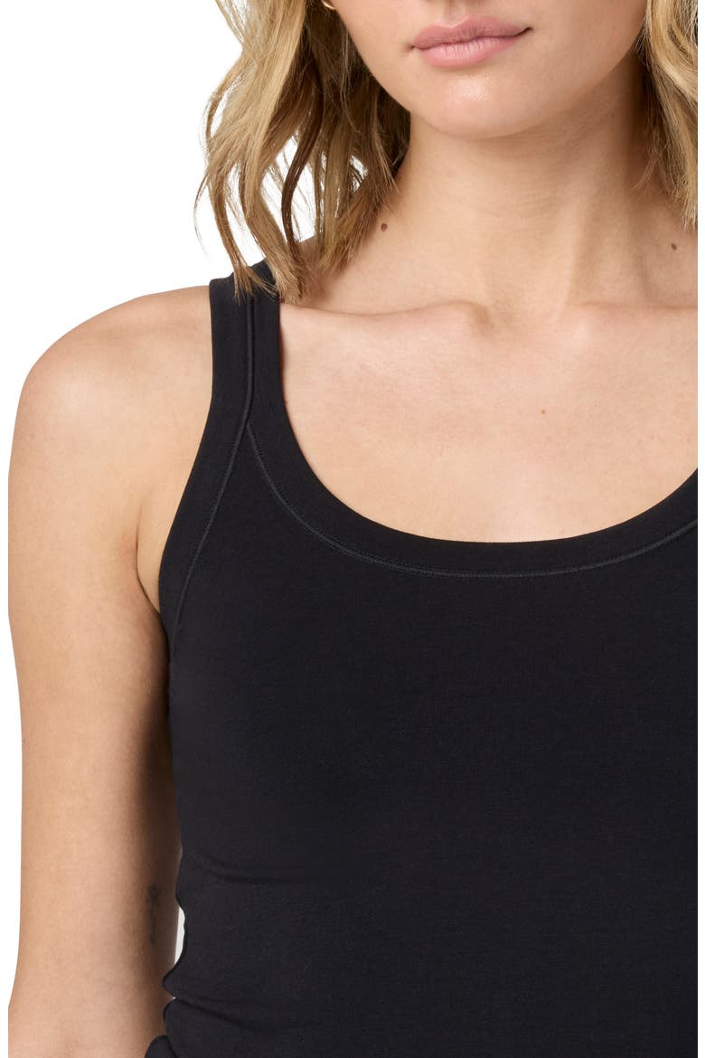 Stretch Cotton Camisole, Alternate, color, BLACK
