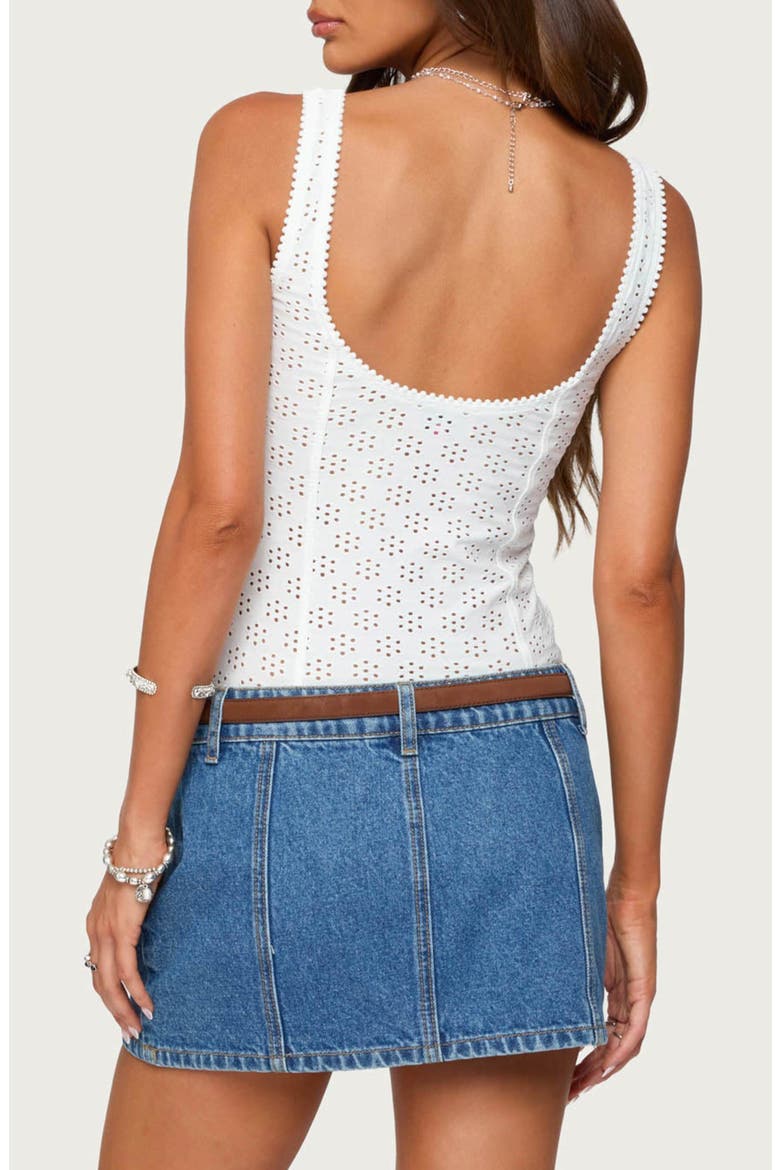 Clementina Eyelet Bodysuit, Alternate, color, WHITE