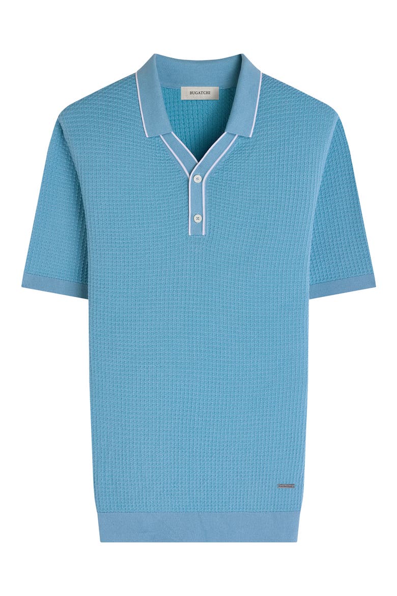 Waffle Stitch Polo Sweater, Alternate, color, TEAL