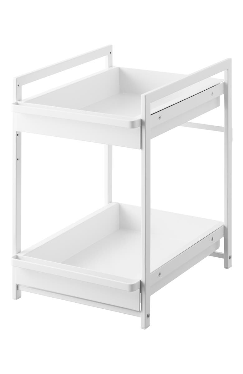 Yamazaki 2-Tier Pull Out Shelf, Alternate, color, White