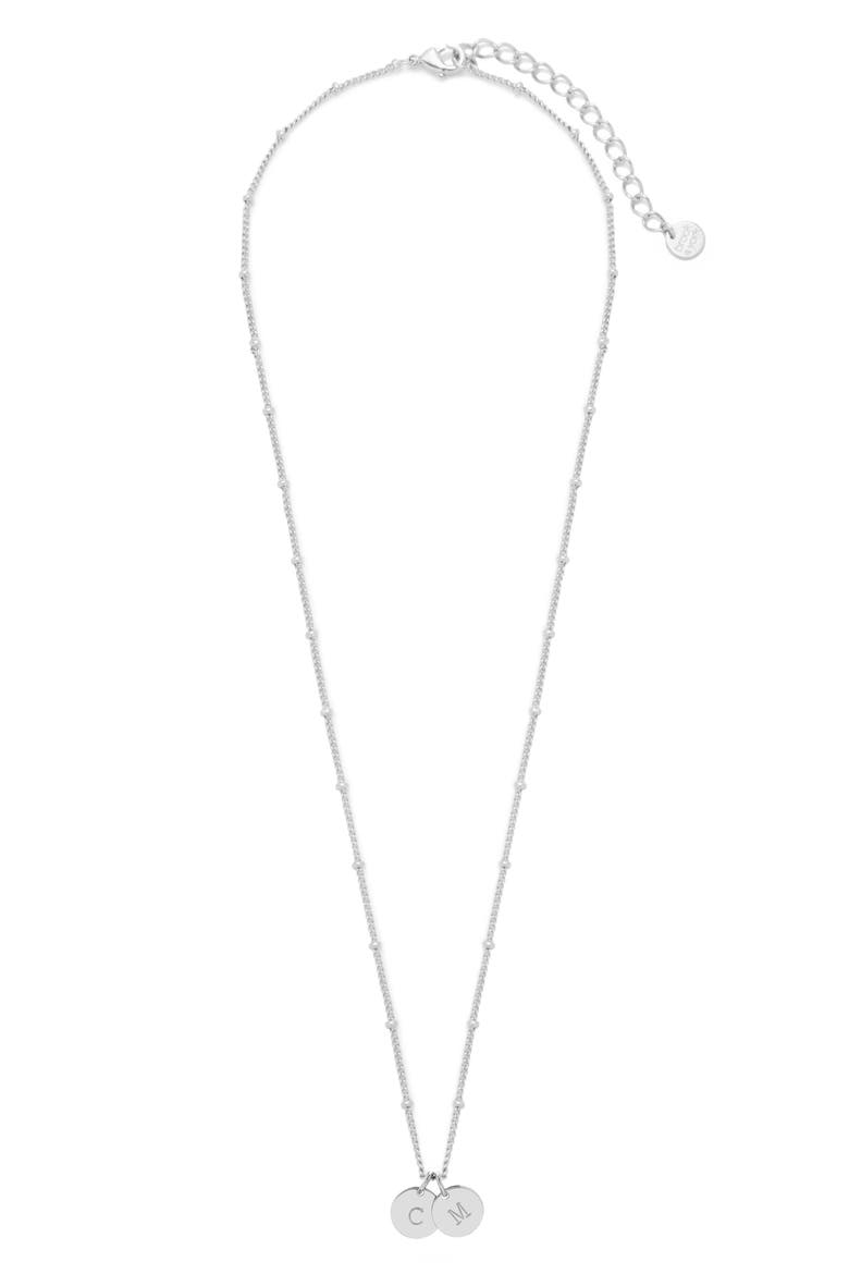 Madeline Personalized Two Initial Pendant Necklace, Alternate, color, SILVER