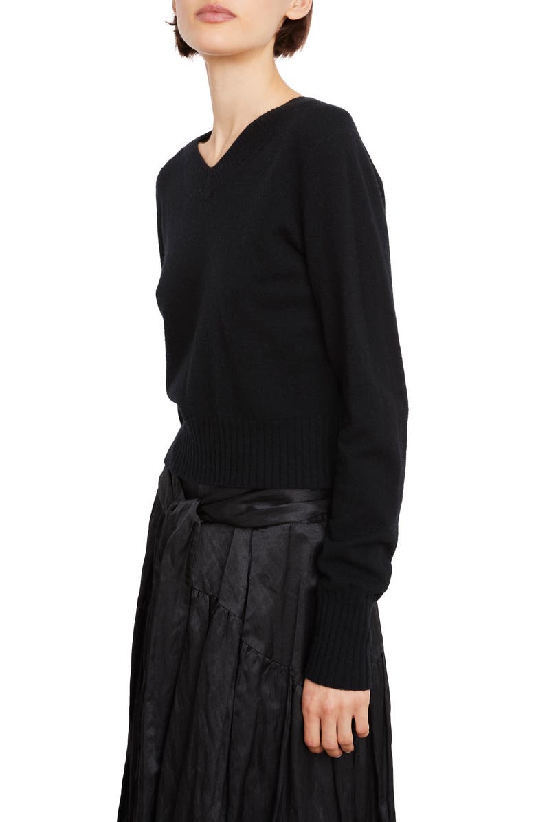 Vince V-Neck Wool & Cashmere Crop Sweater, Alternate, color, 