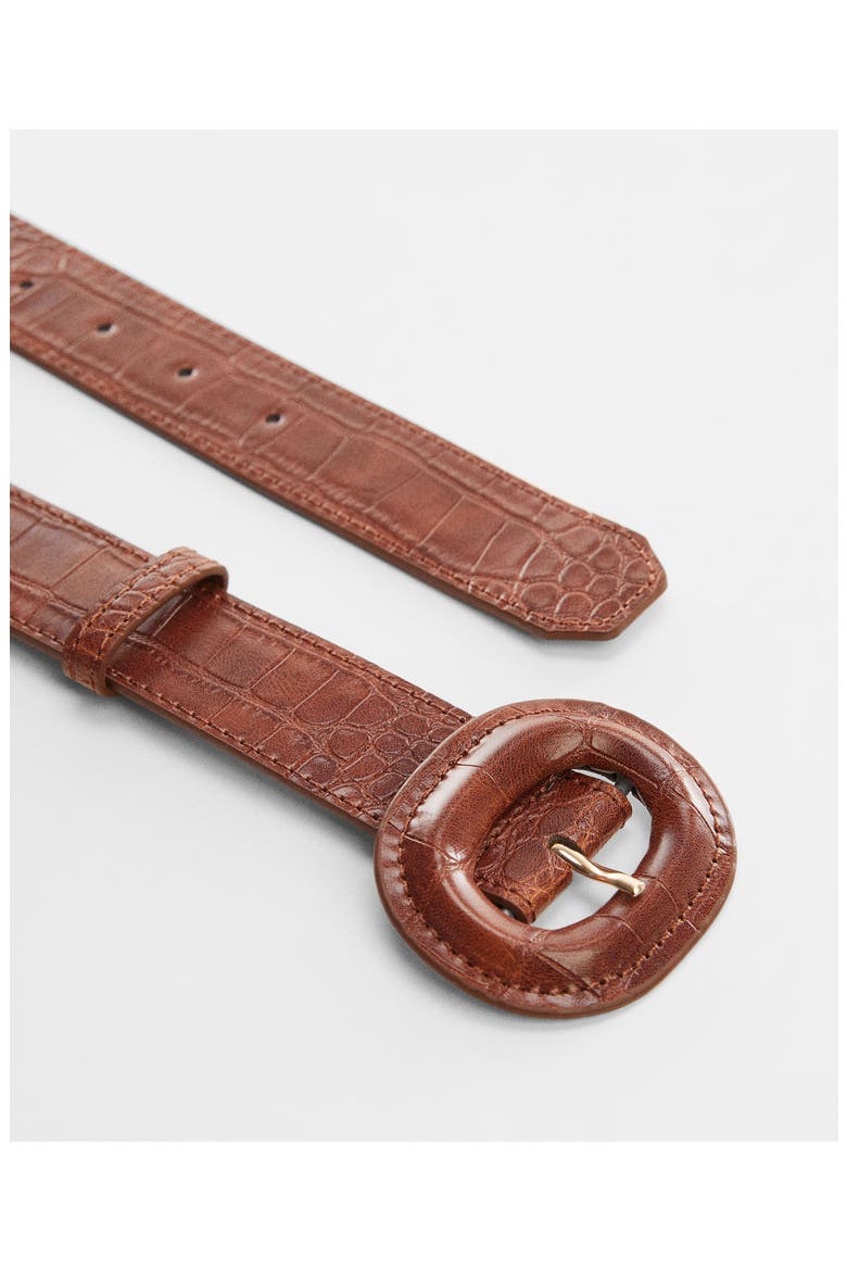 Croc Embossed Belt, Alternate, color, COGNAC