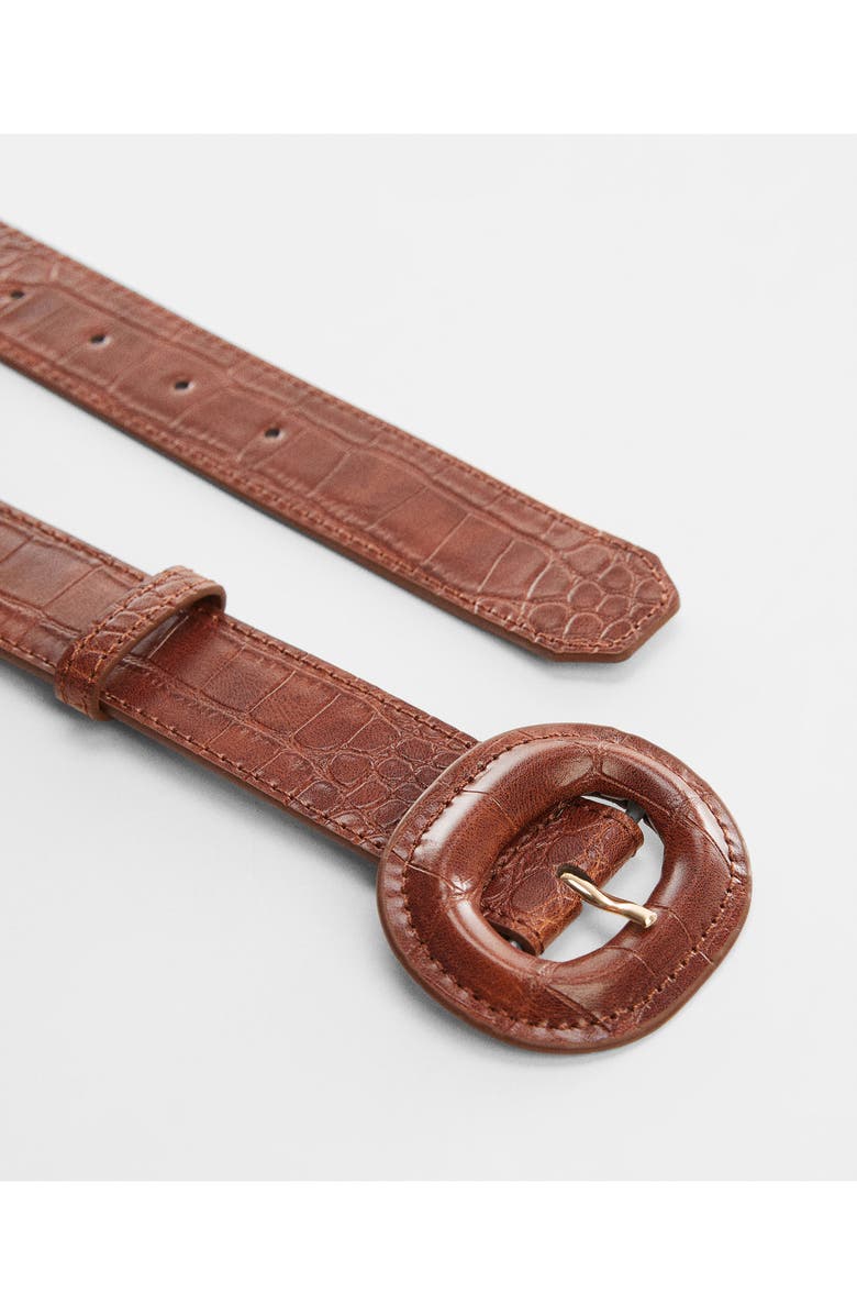 MANGO Croc Embossed Belt, Alternate, color, 
