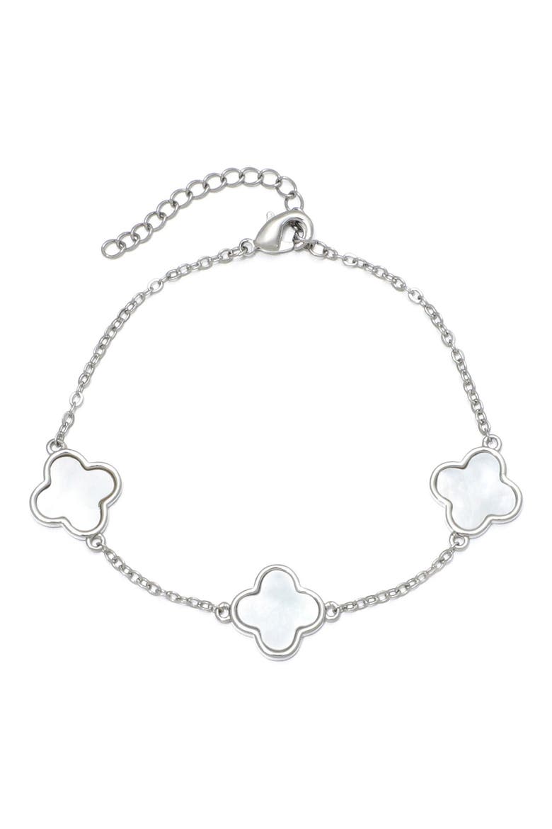 3-Piece Mixed Cubic Zirconia Initial Jewelry Set, Alternate, color, SILVER-I
