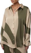 JLUXLABEL Ella Oversize Colorblock Button-Up Shirt