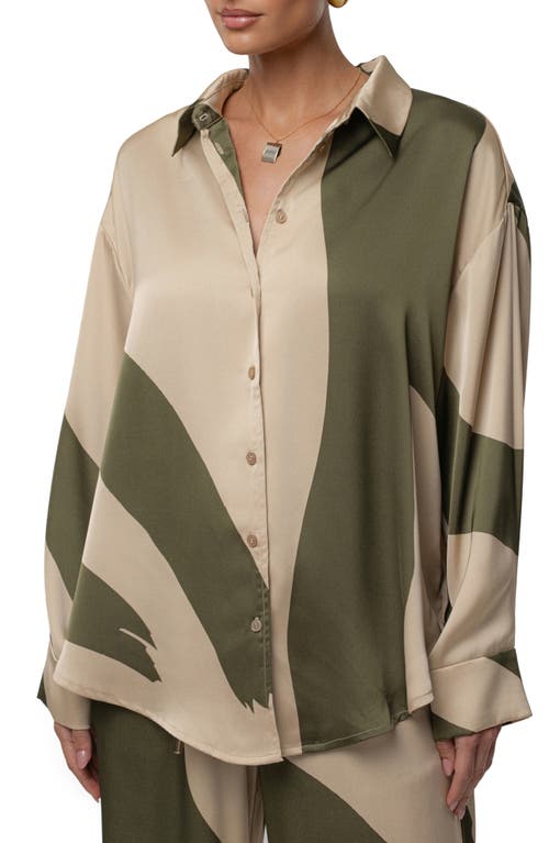Jluxlabel Ella Oversize Colorblock Button-up Shirt In Multi