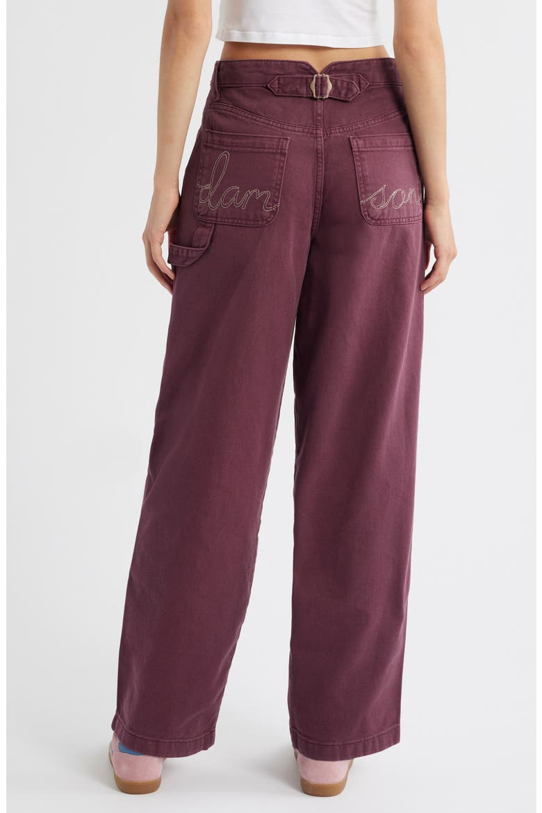 Drew Wide Leg Jeans, Alternate, color, BURGUNDY