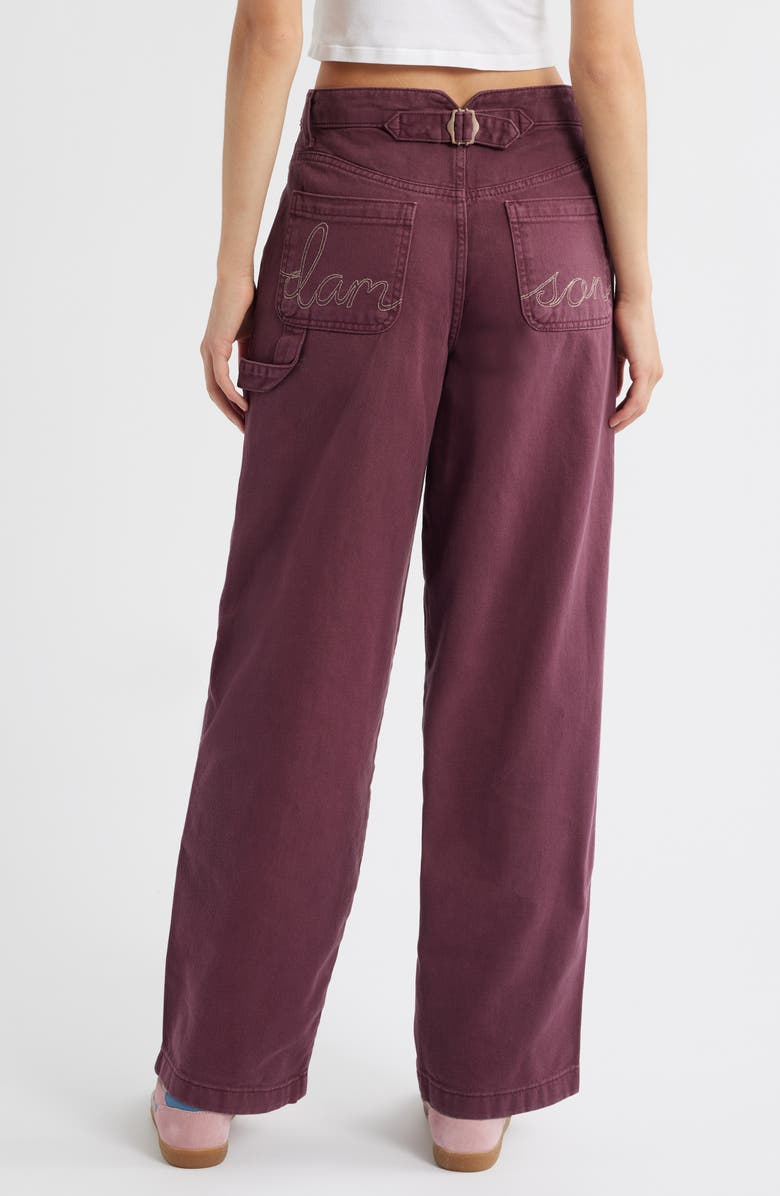Damson Madder Drew Wide Leg Jeans, Alternate, color, Burgundy