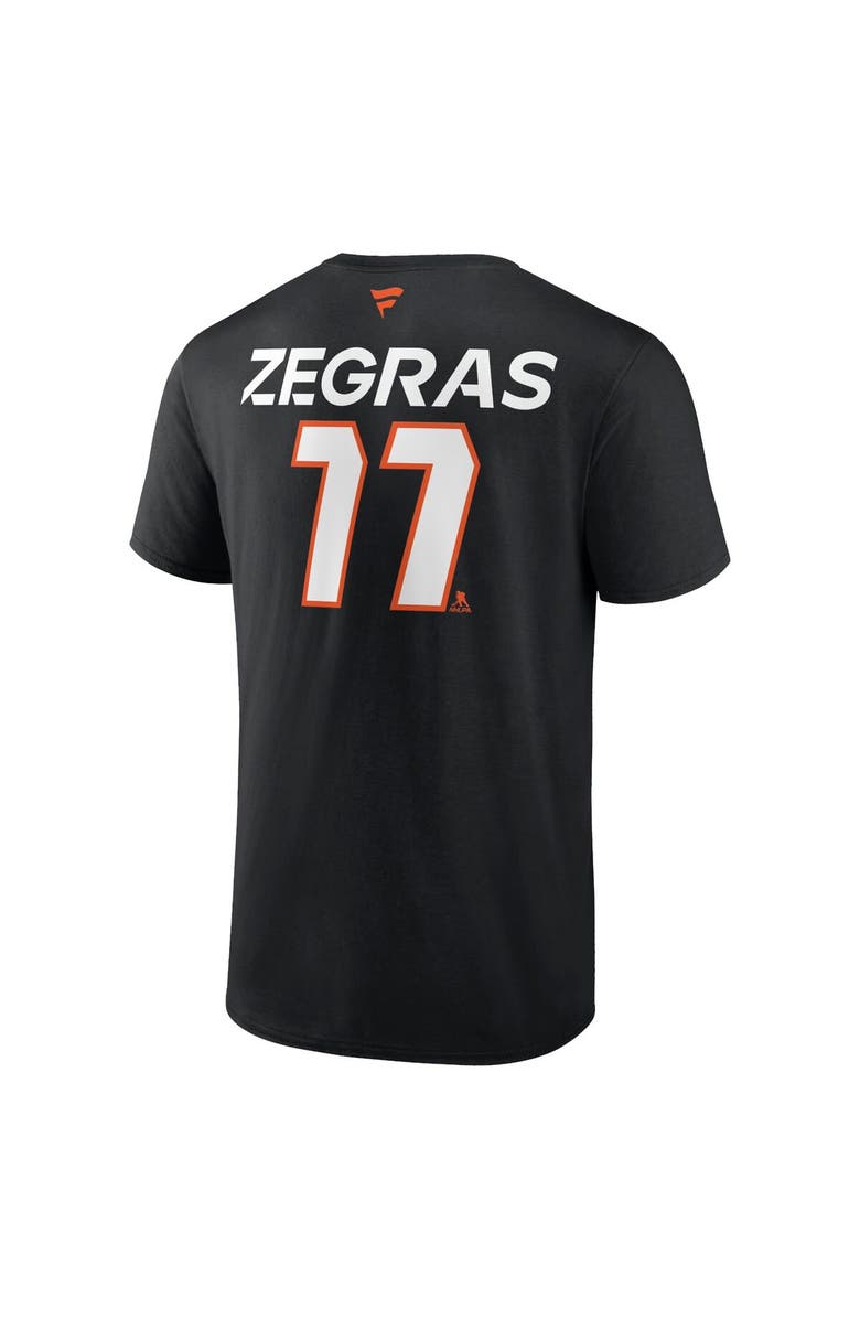 FANATICS Men's Fanatics Branded Trevor Zegras Black Anaheim Ducks Authentic Pro Prime Name & Number T-Shirt, Alternate, color, 