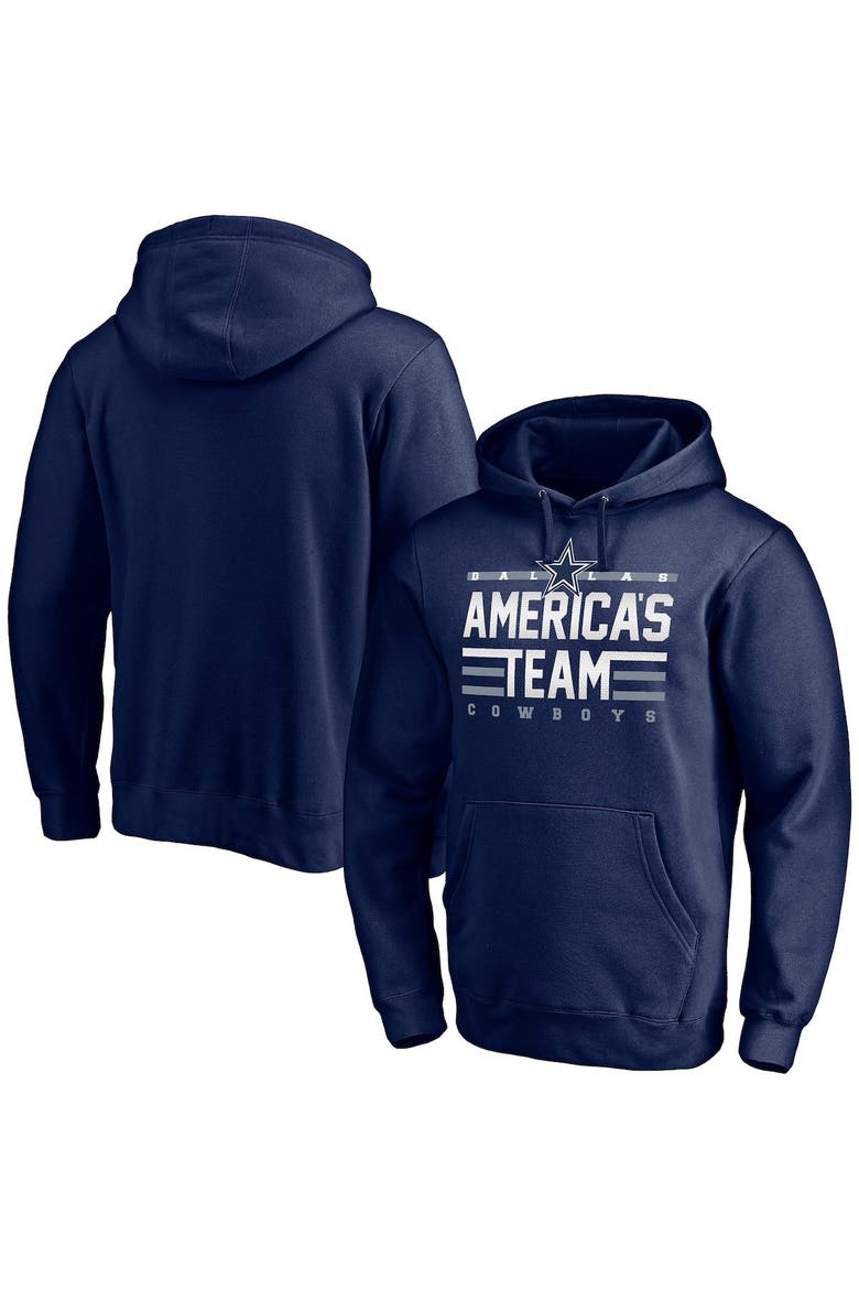 Men's Majestic Navy Dallas Cowboys Hometown Collection America's Team Pullover Hoodie, Main, color, Navy