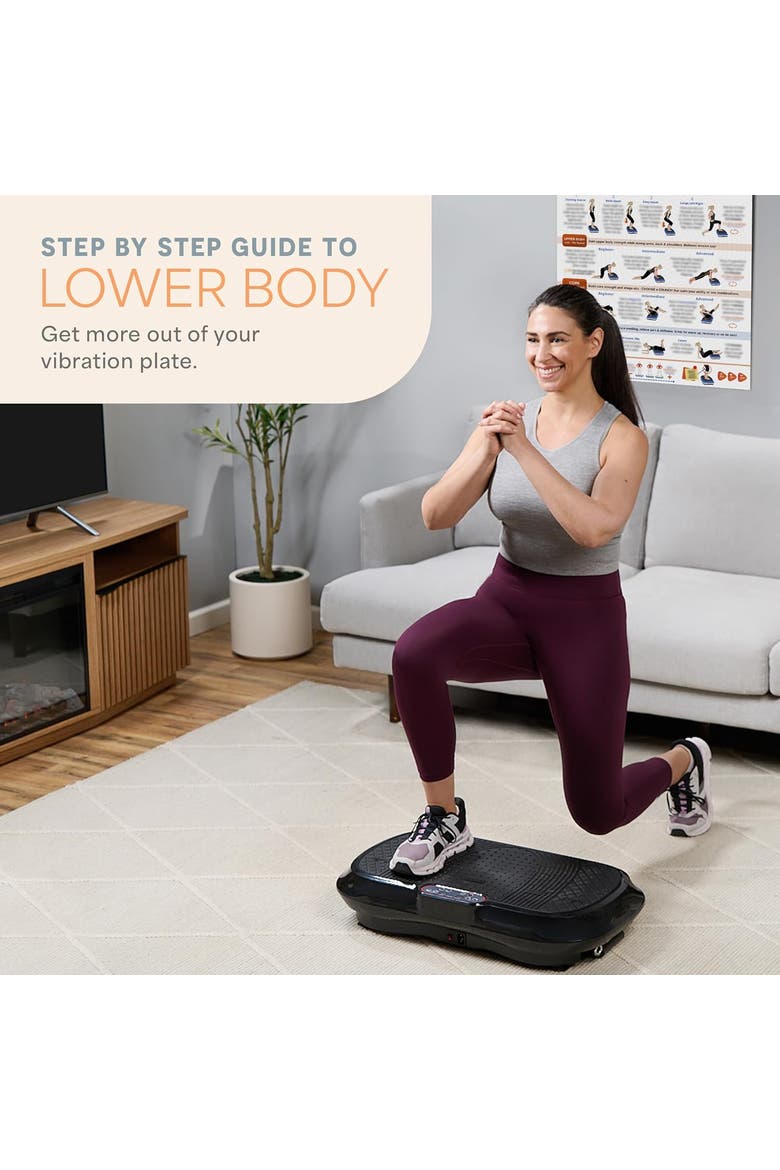 Vibration Plate Exercise Poster Laminated Whole Body Workout Chart, Alternate, color, without Laminated