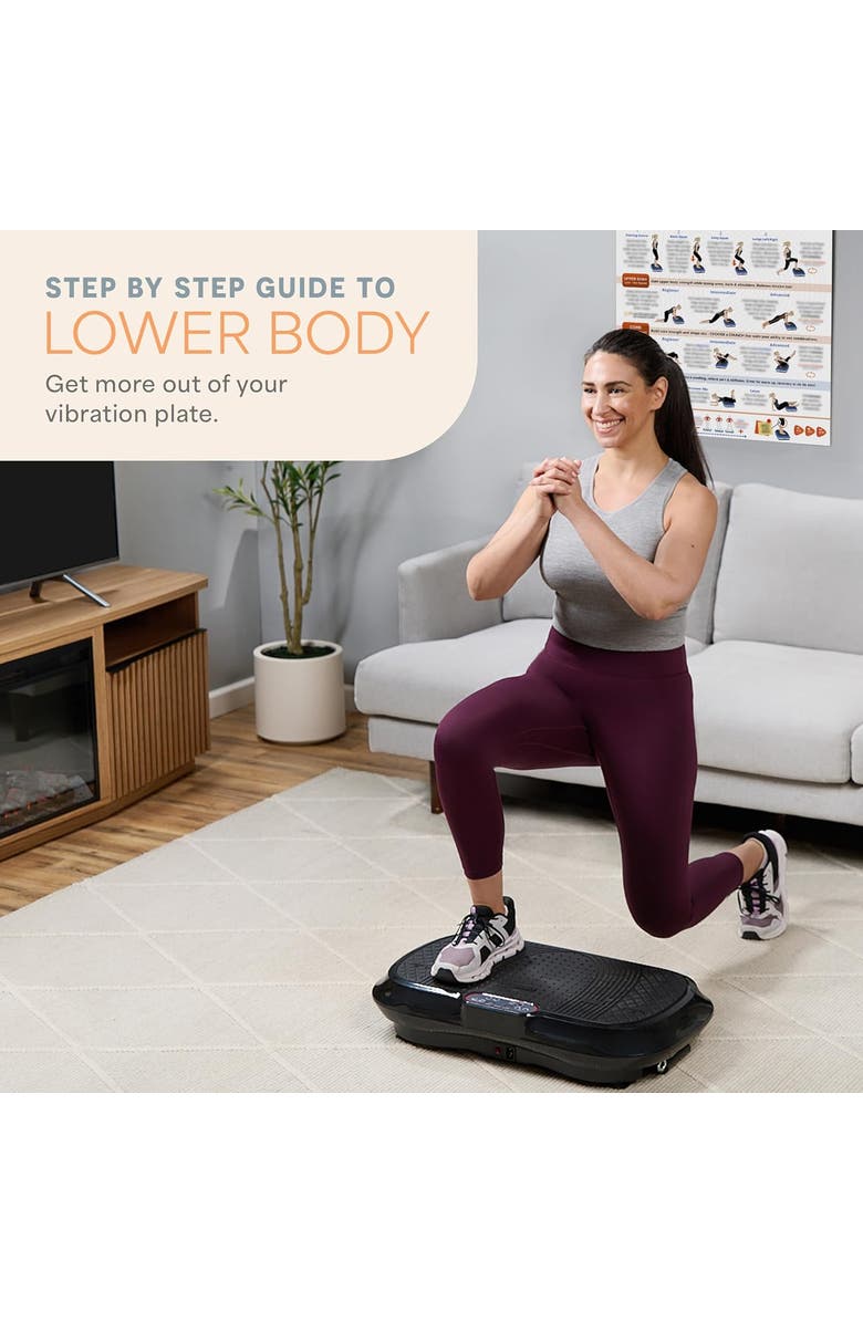 Lifepro Vibration Plate Exercise Poster Laminated Whole Body Workout Chart, Alternate, color, Without Laminated