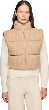 SANDRO Cropped sleeveless puffer vest