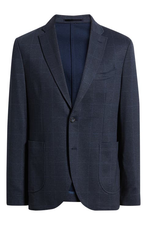 Alfi Windowpane Check Knit Sport Coat