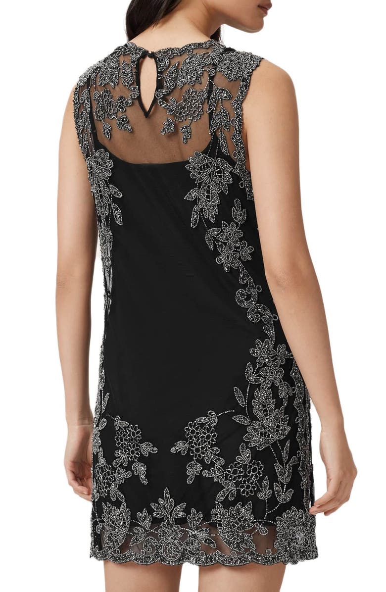 AllSaints Inaya Crystal Tapestry Minidress, Alternate, color, Black