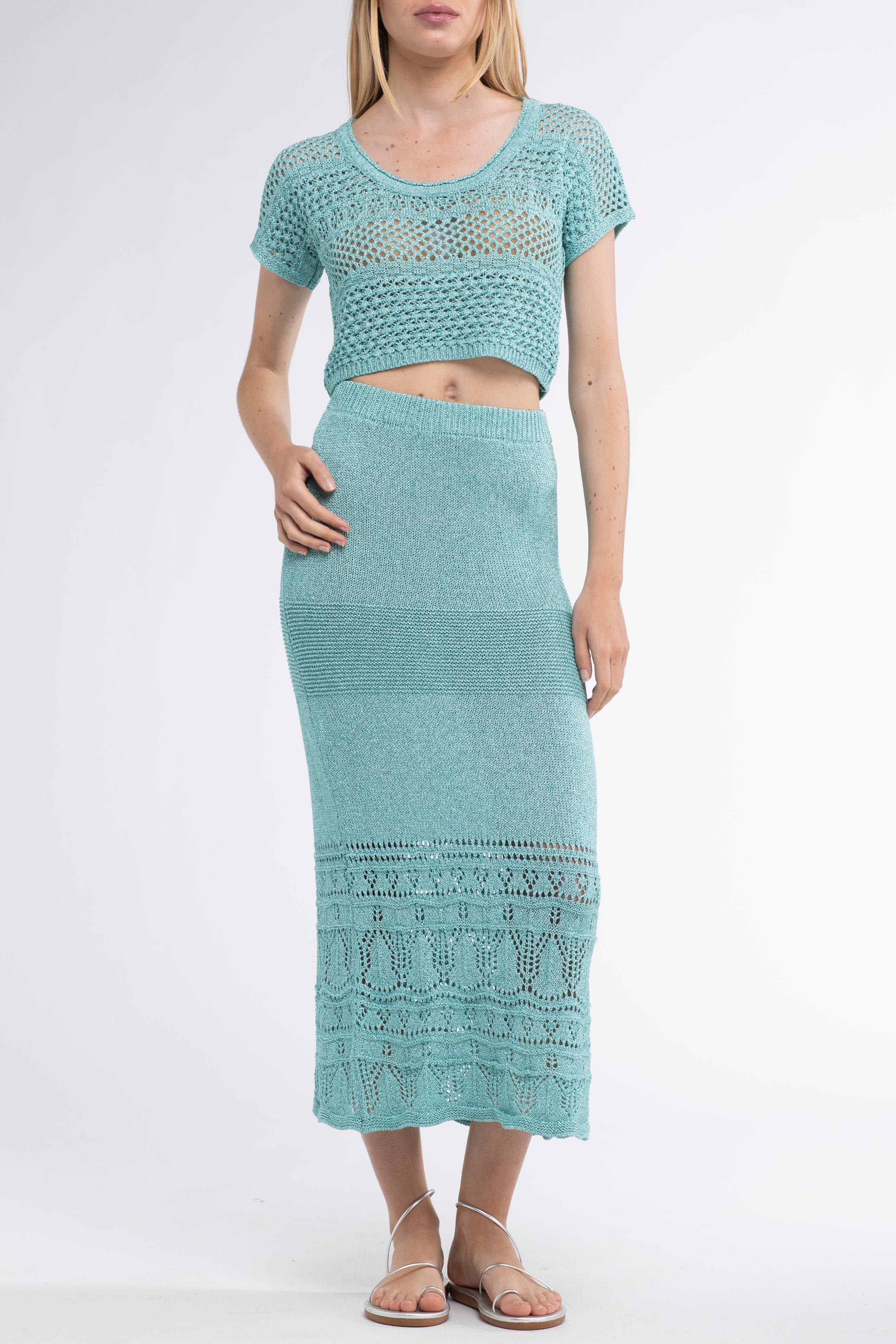 Gioca Crochet Cover-Up Maxi Skirt - image 3