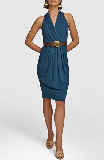 Donna Karan New York Belted Sleeveless Midi Dress | Nordstrom