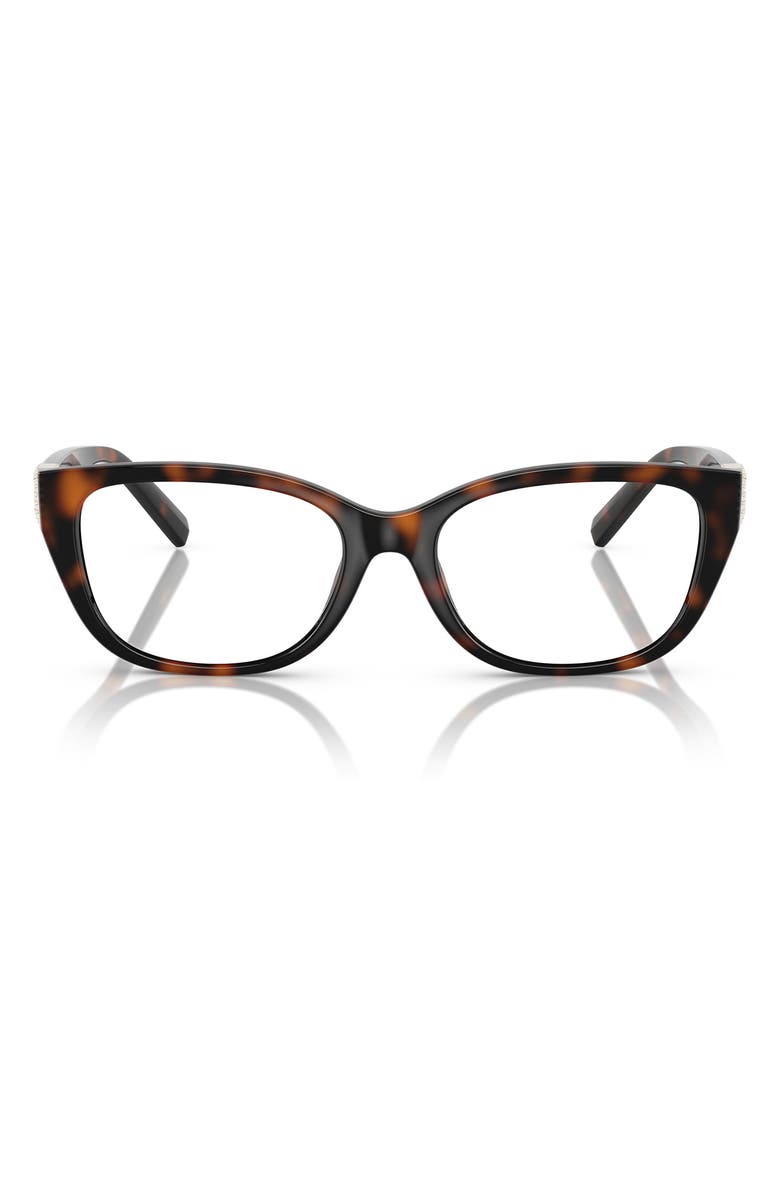 Tiffany & Co. 54mm Pillow Optical Glasses, Main, color, Havana