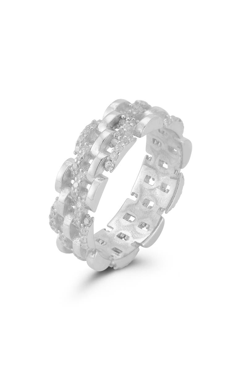 CHLOE AND MADISON Link Band Ring, Alternate, color, Silver