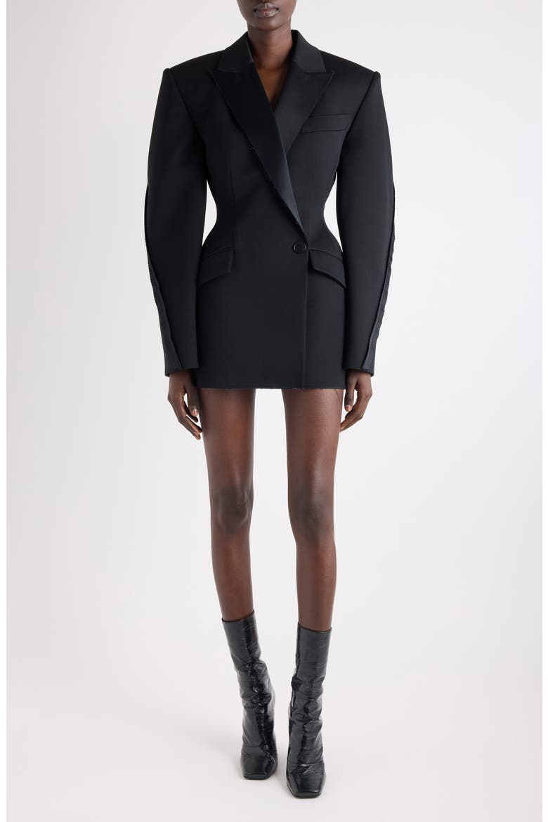 Reversed Seam Cocoon Jacket Dress, Main, color, BLACK