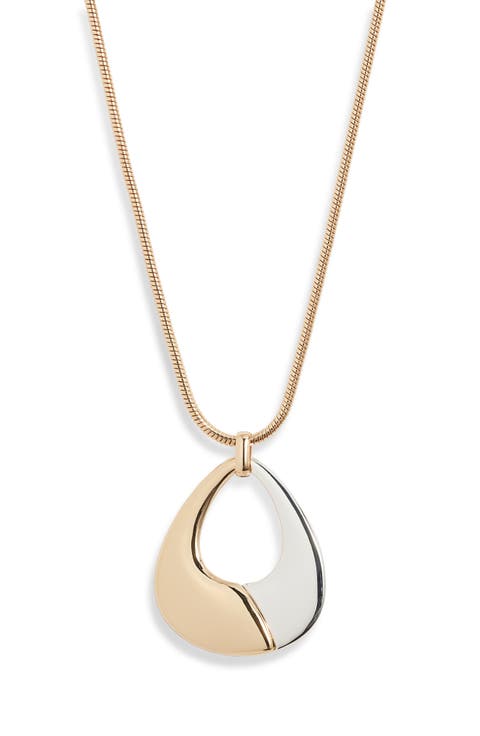 2-Tone Adjustable Pendant Necklace