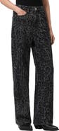 AllSaints Blake Leopard Print Wide Leg Jeans