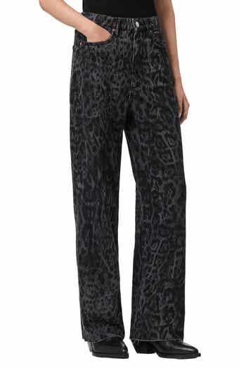 Blake Leopard Print Wide Leg Jeans