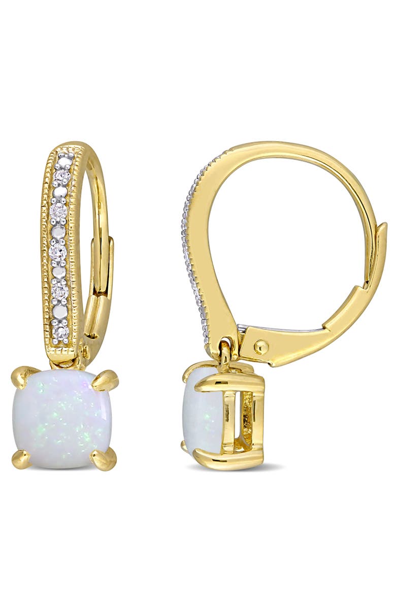 Julianna B. Opal & Diamond Leverback Earrings, Main, color, Opal