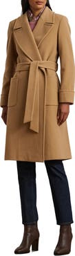 Lauren Ralph Lauren Belted Wool & Cashmere Blend Wrap Coat