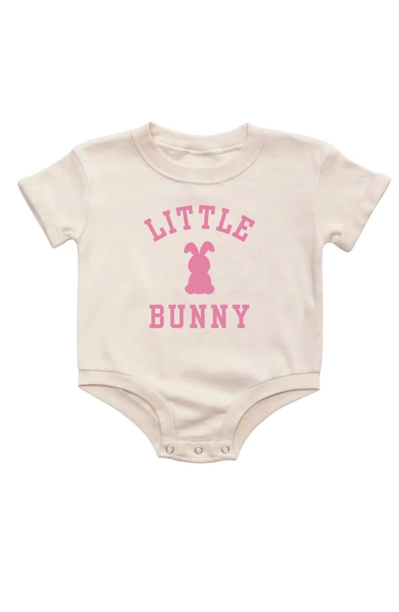 Sweet Wink Little Bunny Rose Easter Short Sleeve Romper, Main, color, 