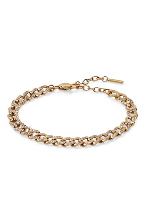 Crystal Pave Curb Chain  Bracelet